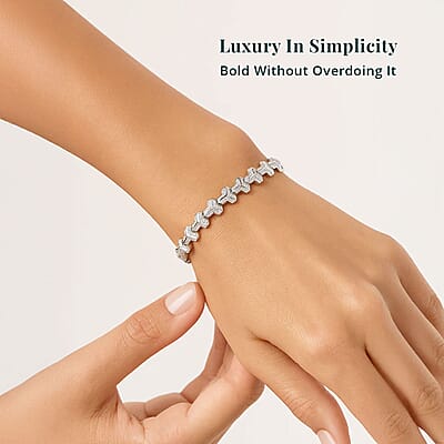 Luxuriant Lab Grown Diamond (G-H, SI) Bracelet in Rhodium Over Sterling Silver 2.00 ctw (8.00 Inches)