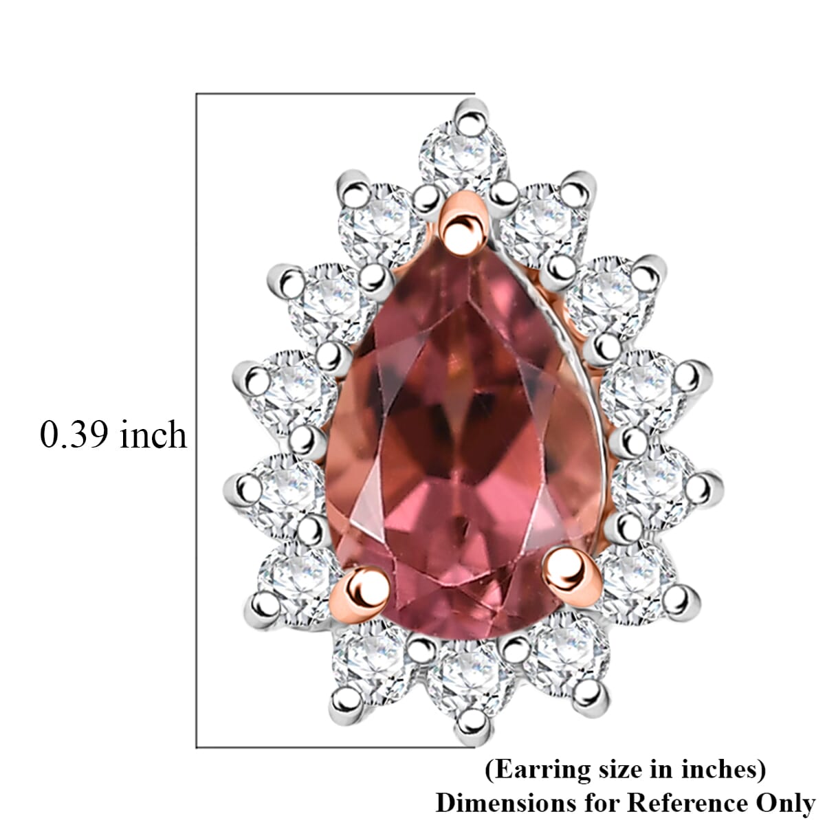 D'Joy Premium Blush Tourmaline and White Zircon 1.15 ctw Earrings in 18K Vermeil Rose Gold Over Sterling Silver image number 5