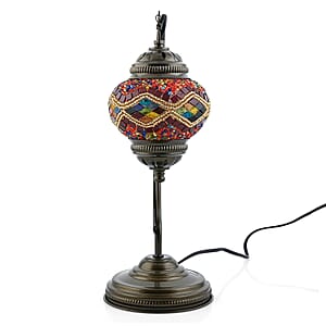  Multi Color Glass Crescent Turkish Lamp