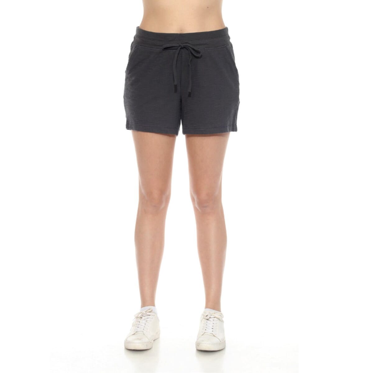 LOVE RYAN Black French Terry Shorts with Drawstring - S image number 2