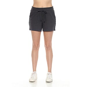 LOVE RYAN Black French Terry Shorts with Drawstring - S