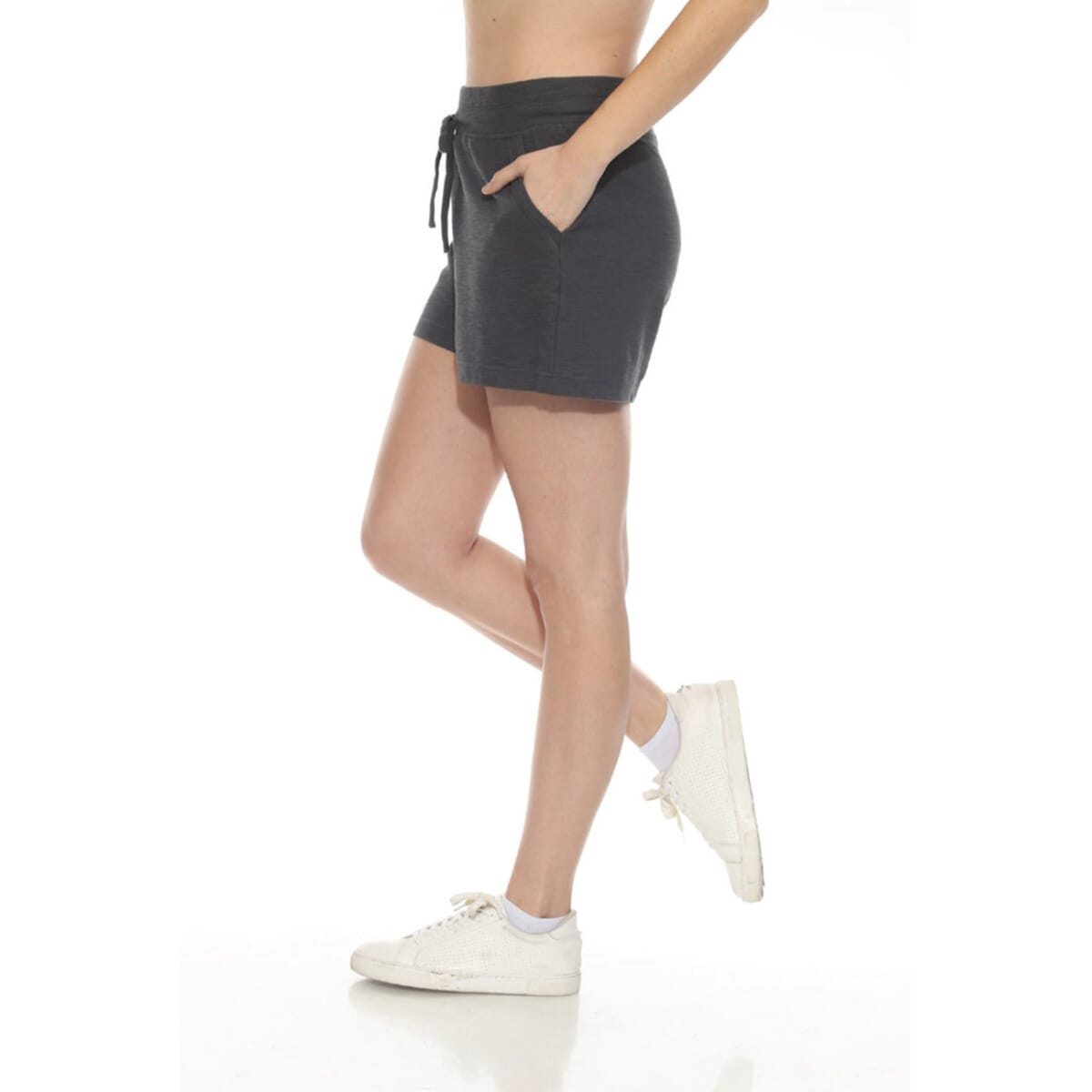 LOVE RYAN Black French Terry Shorts with Drawstring - S image number 3