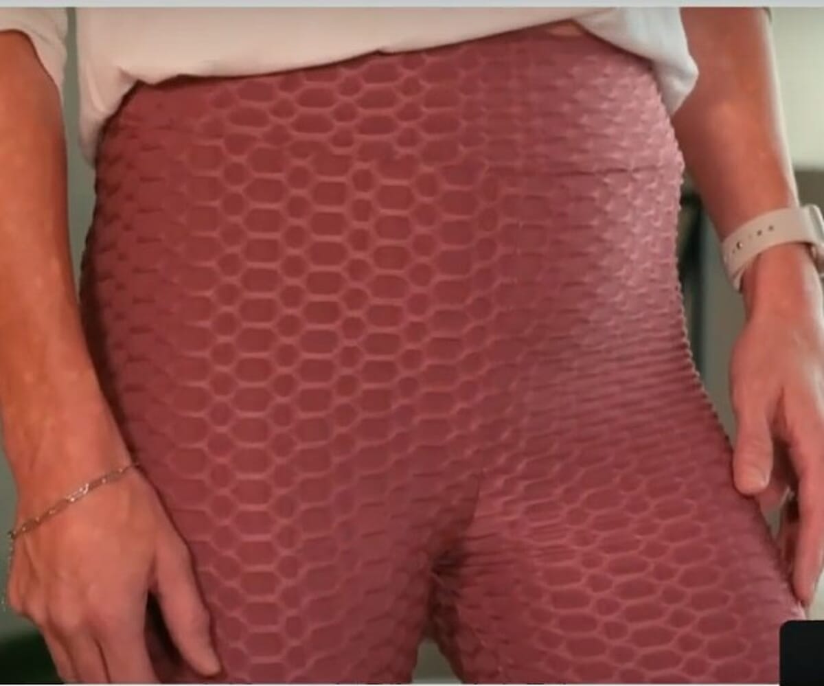 NEL + LO Mauve Tik Tok Viral Honeycomb Cellulite Coverage Scrunch Leggings - 2X image number 2