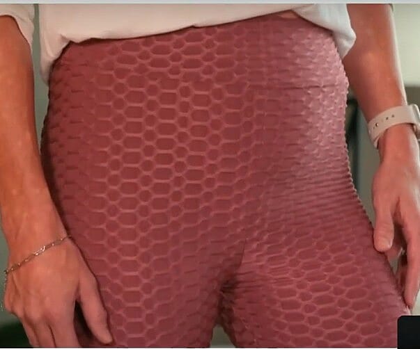 NEL + LO Mauve Tik Tok Viral Honeycomb Cellulite Coverage Scrunch Leggings - 3X