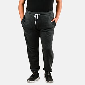 CLOSEOUT Bella Canvas Dark Grey Unisex Cotton Blend Drawstring Joggers -  L