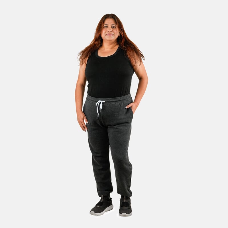 CLOSEOUT Bella Canvas Dark Grey Unisex Cotton Blend Drawstring Joggers - S