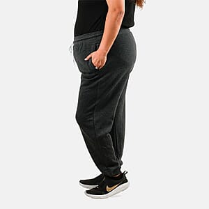 CLOSEOUT Bella Canvas Dark Grey Unisex Cotton Blend Drawstring Joggers - S