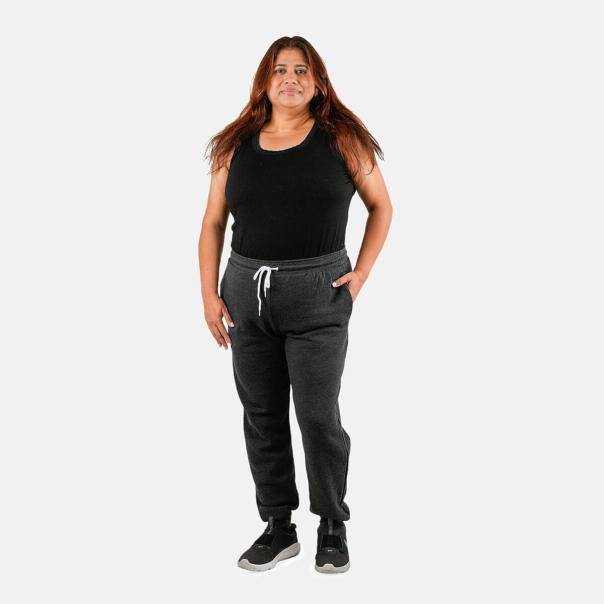 CLOSEOUT Bella Canvas Dark Grey Unisex Cotton Blend Drawstring Joggers -  XS image number 0