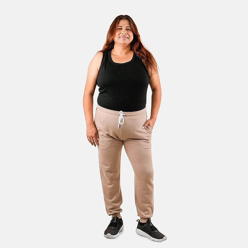 CLOSEOUT Bella Canvas Tan Unisex Cotton Blend Drawstring Joggers - S