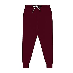 CLOSEOUT Maroon Unisex Cotton Blend Drawstring Joggers - L