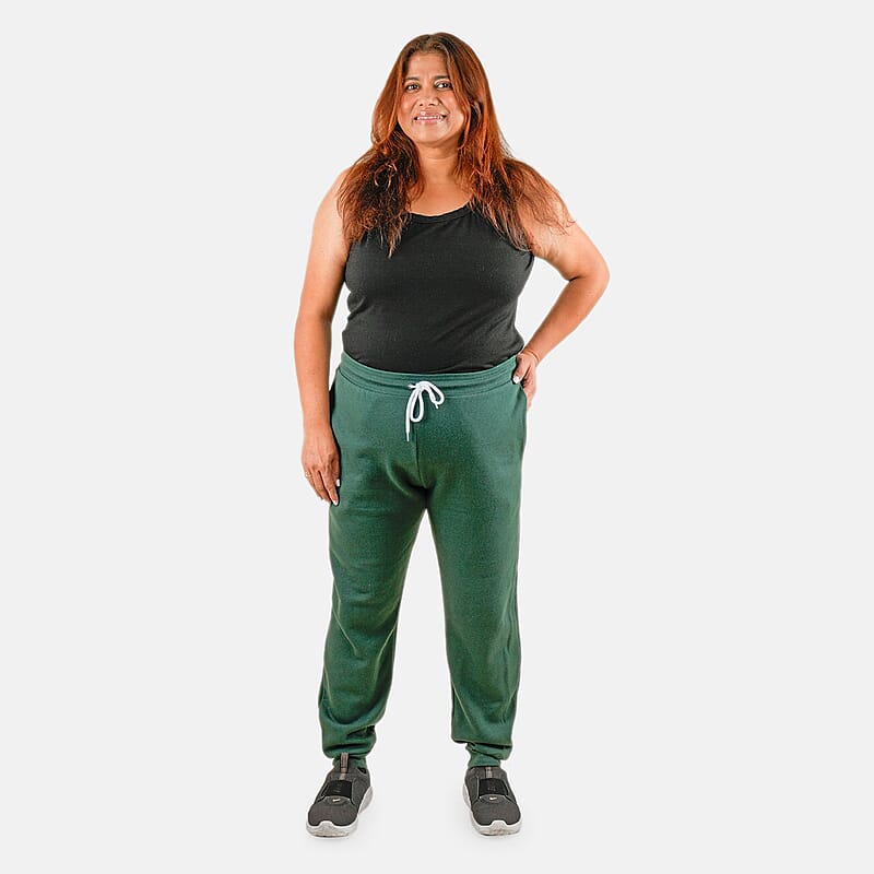 CLOSEOUT Bella Canvas Green Unisex Cotton Blend Drawstring Joggers - L