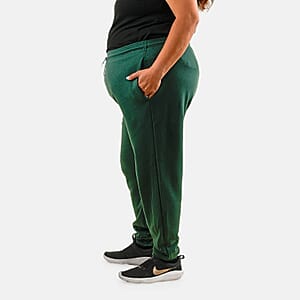 CLOSEOUT Bella Canvas Green Unisex Cotton Blend Drawstring Joggers - L