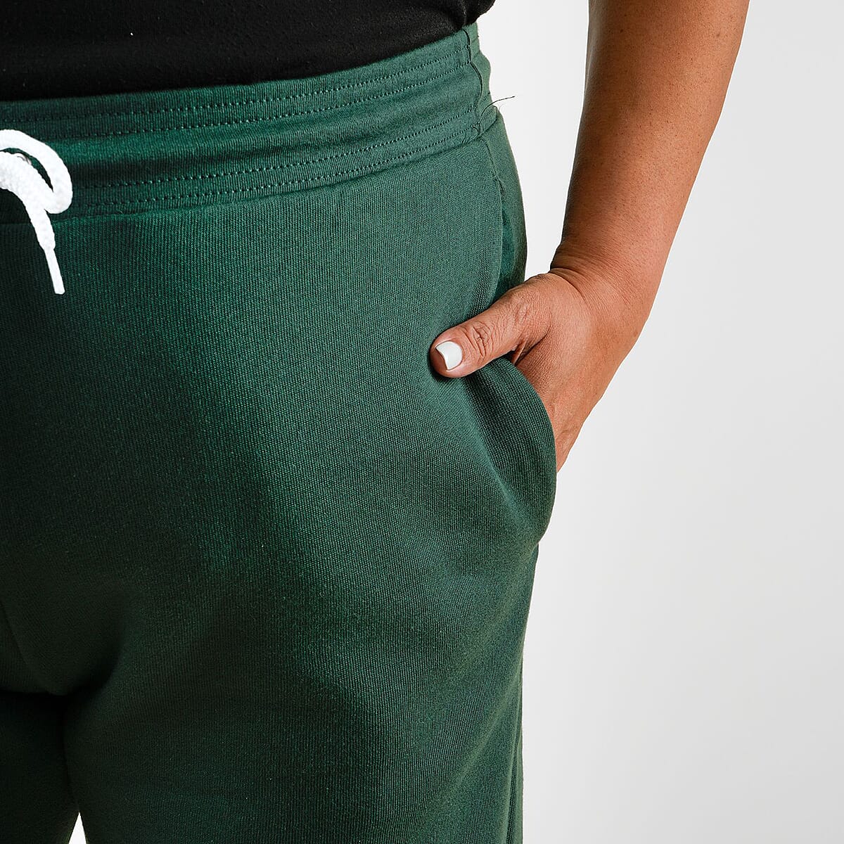 CLOSEOUT Bella Canvas Green Unisex Cotton Blend Drawstring Joggers - L image number 4