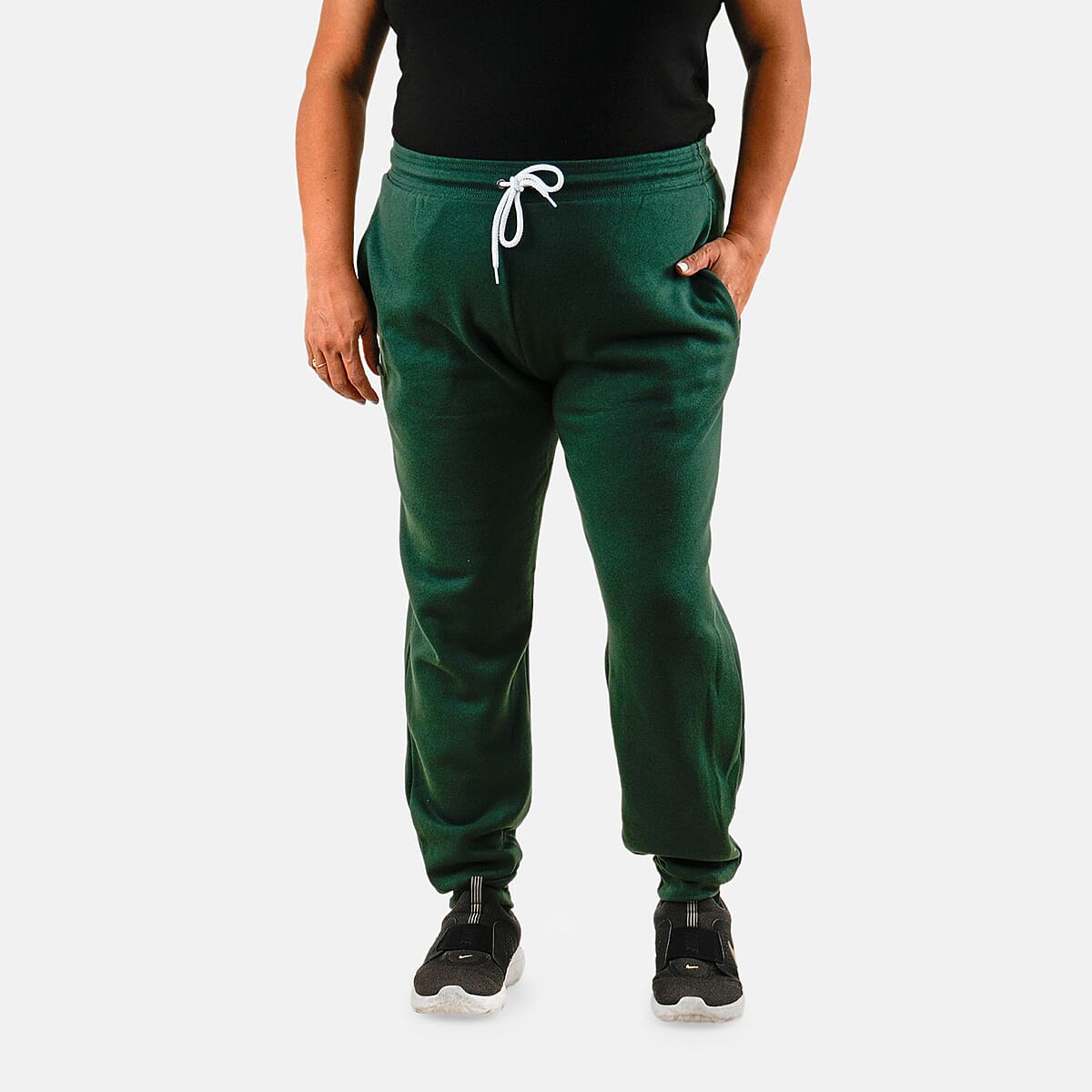 CLOSEOUT Bella Canvas Green Unisex Cotton Blend Drawstring Joggers - M image number 3