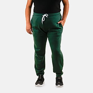 CLOSEOUT Bella Canvas Green Unisex Cotton Blend Drawstring Joggers - M