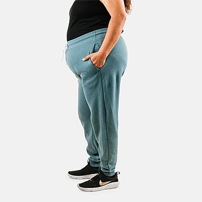 CLOSEOUT Bella Canvas Slate Blue Unisex Cotton Blend Drawstring Joggers - M