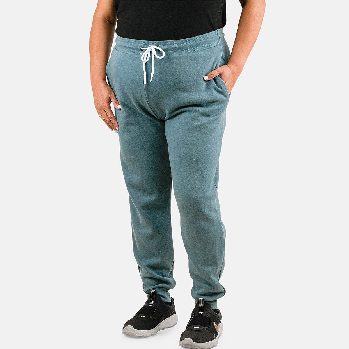 CLOSEOUT Bella Canvas Slate Blue Unisex Cotton Blend Drawstring Joggers - S image number 3