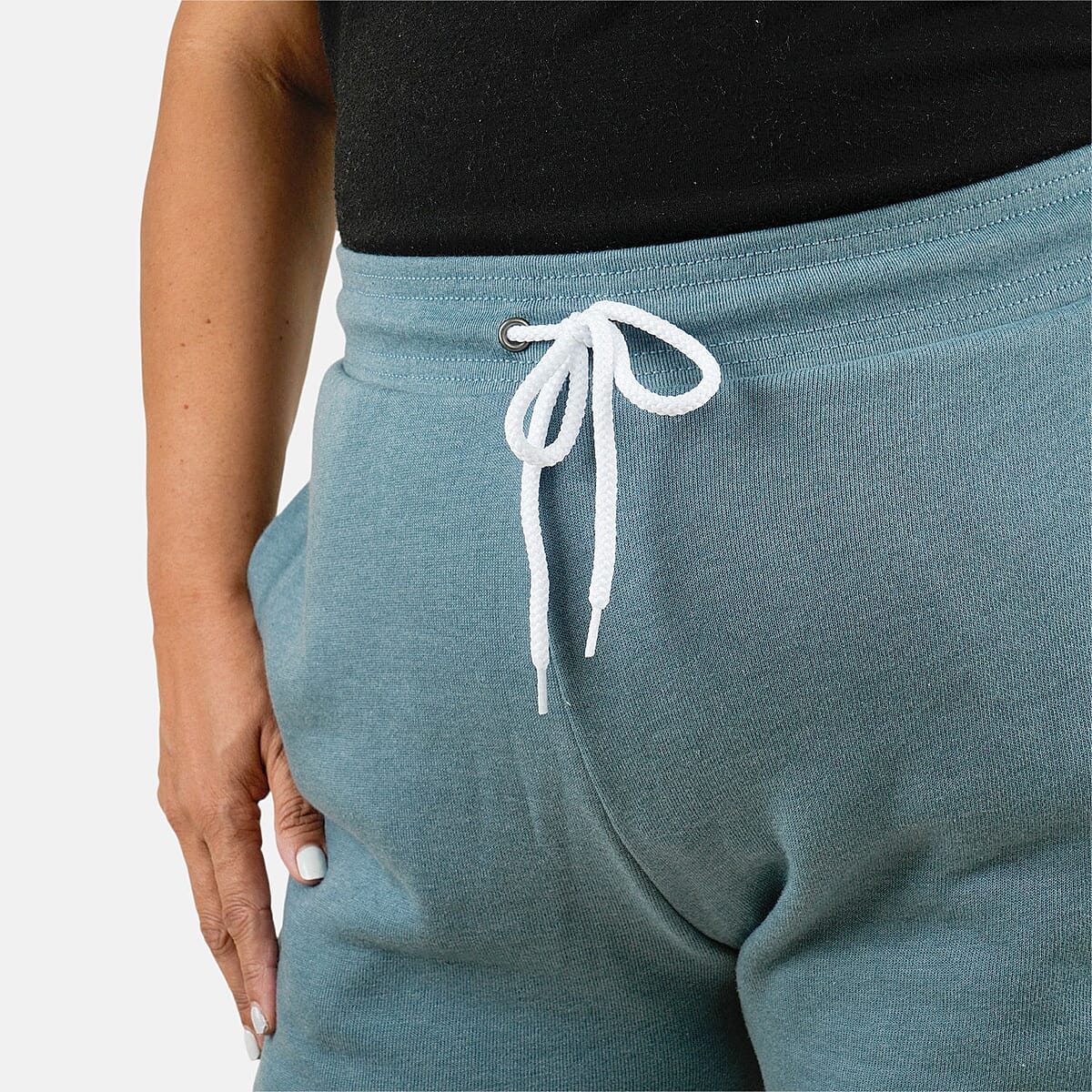 CLOSEOUT Bella Canvas Slate Blue Unisex Cotton Blend Drawstring Joggers - S image number 4