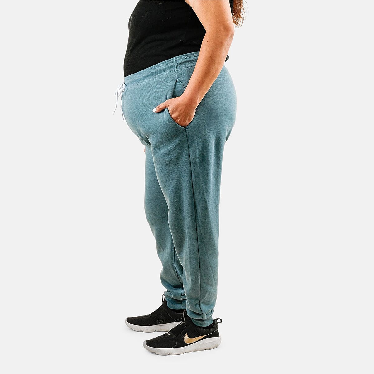 CLOSEOUT Bella Canvas Slate Blue Unisex Cotton Blend Drawstring Joggers - XL image number 2