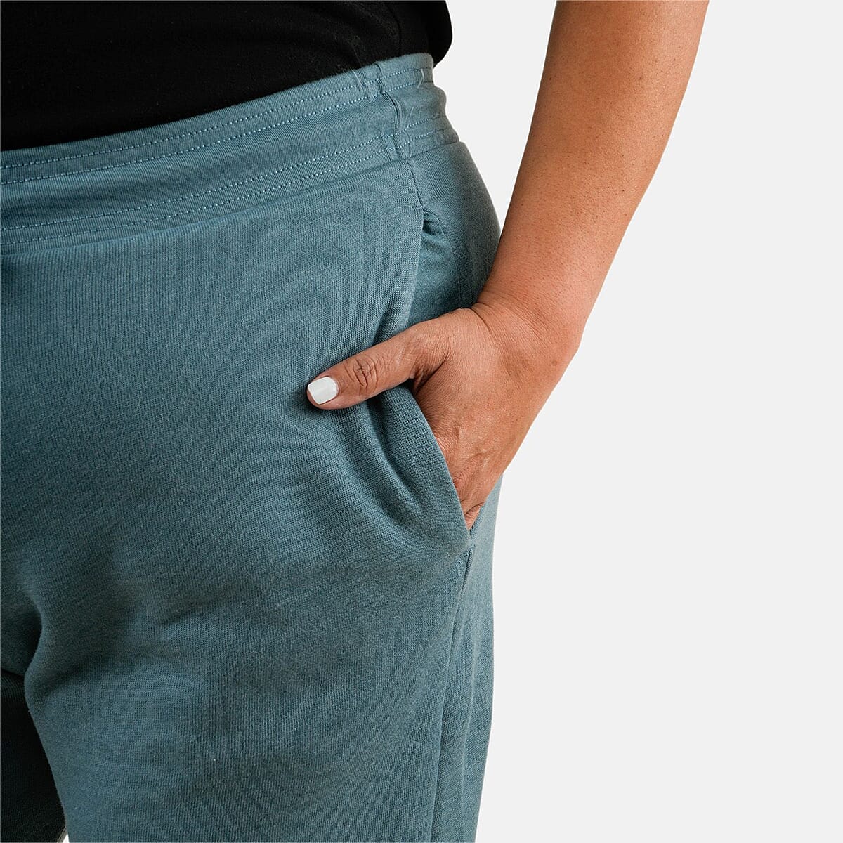 CLOSEOUT Bella Canvas Slate Blue Unisex Cotton Blend Drawstring Joggers - XL image number 5