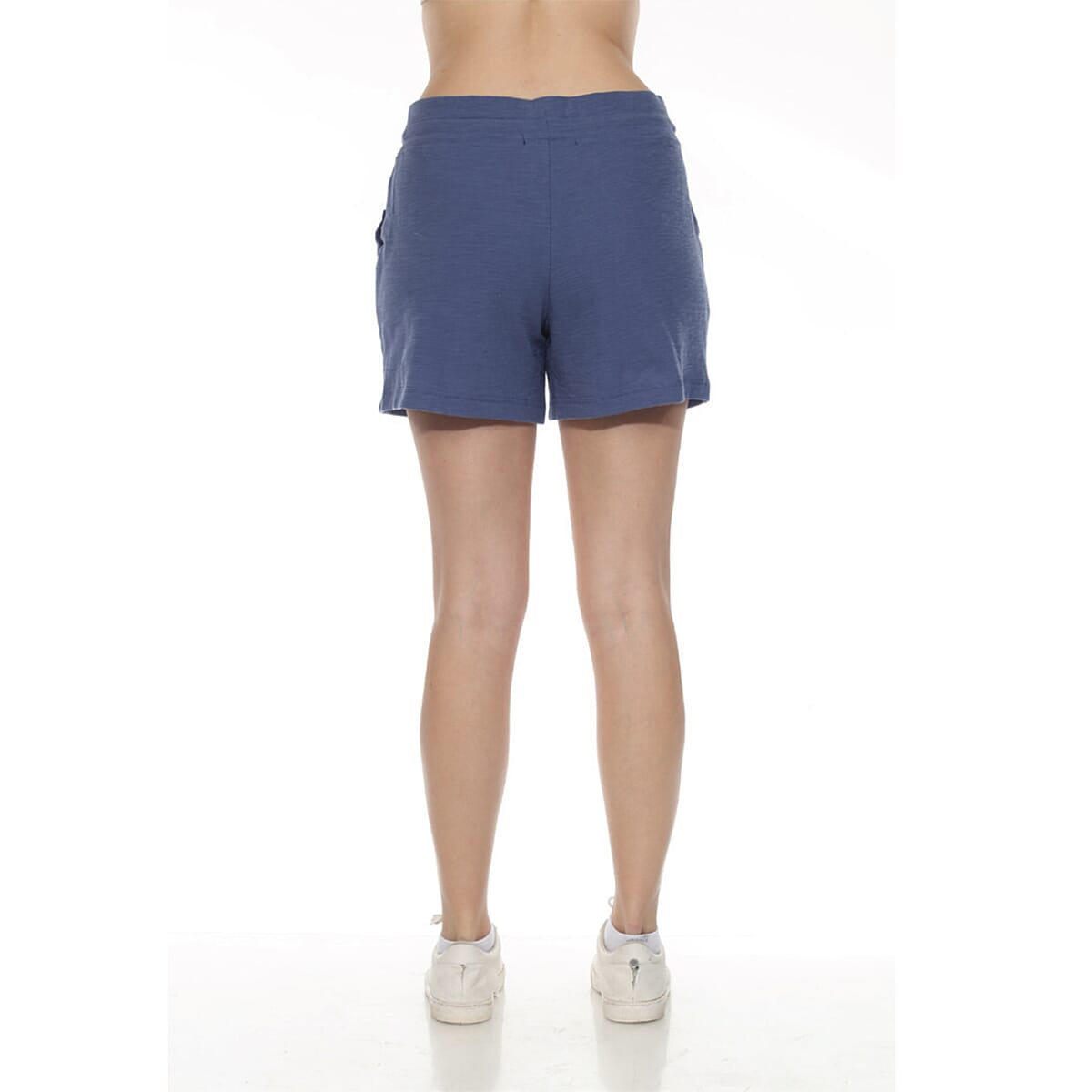 LOVE RYAN Blue French Terry Shorts with Drawstring - S image number 4