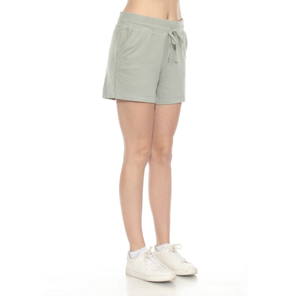 LOVE RYAN Light Grey French Terry Shorts with Drawstring - L image number 3