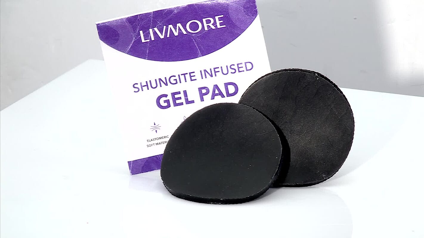 Livmore Black Shungite Set of 2 Infused Gel Pads