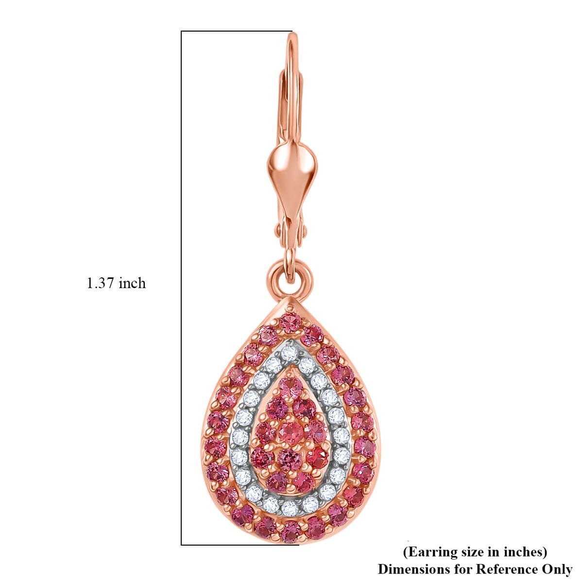 D’Joy AAA Padparadscha Sapphire and White Zircon 1.90 ctw Sunrise Serenity Earrings in 18K Vermeil Rose Gold Over Sterling Silver image number 5