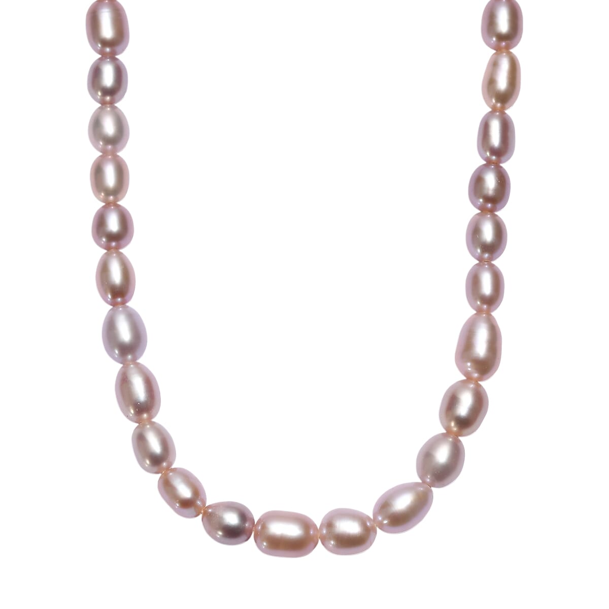 D’joy Lavender Pearl Necklace in Rhodium Over Sterling Silver 18 Inches image number 0