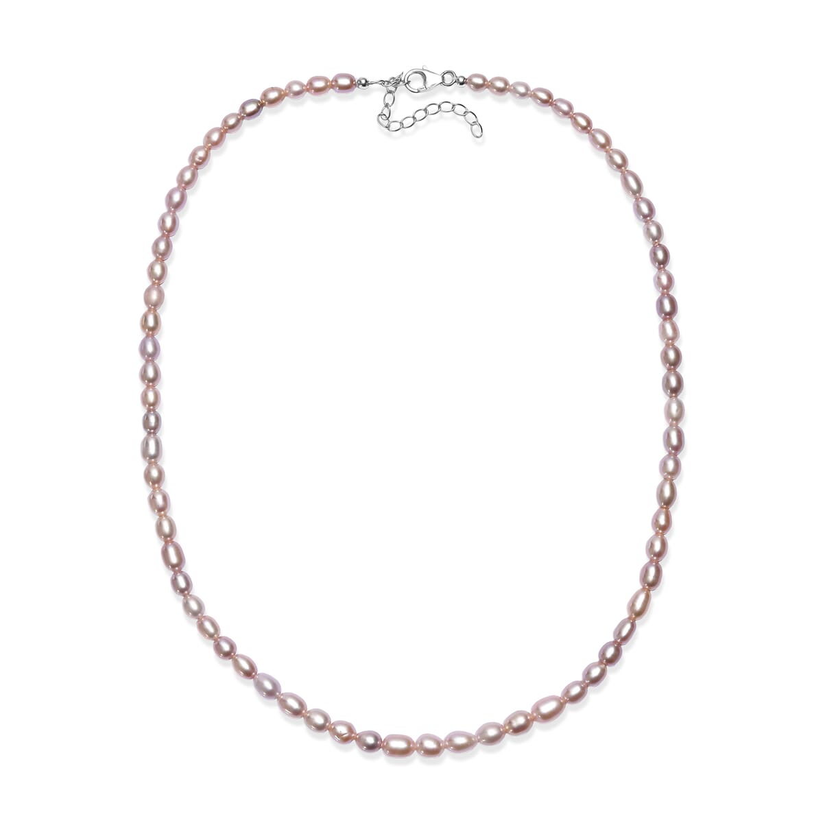 D’joy Lavender Pearl Necklace in Rhodium Over Sterling Silver 18 Inches image number 3