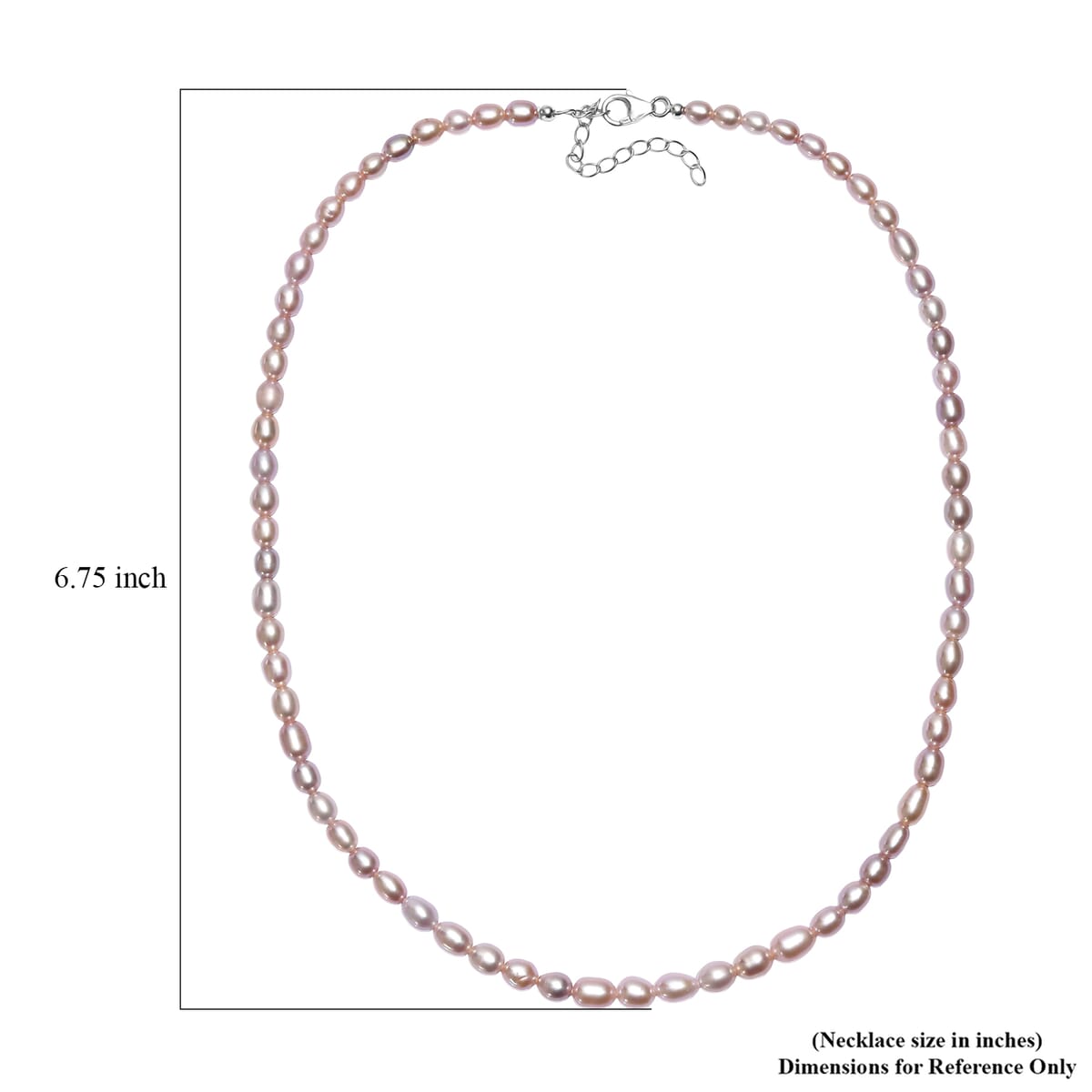 D’joy Lavender Pearl Necklace in Rhodium Over Sterling Silver 18 Inches image number 5