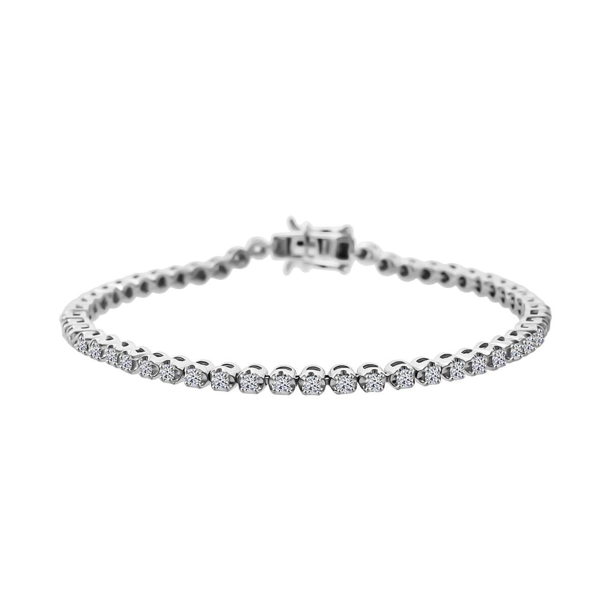 Luxuriant Lab Grown Diamond G-H SI 1.85 ctw Bracelet in Rhodium Over Sterling Silver (6.50 In) image number 0
