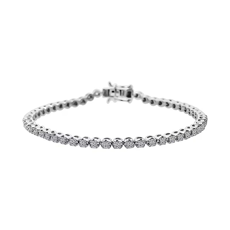 Luxuriant Lab Grown Diamond G-H SI 1.85 ctw Starlight Bracelet in Rhodium Over Sterling Silver (6.50 In)