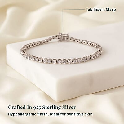 Luxuriant Lab Grown Diamond G-H SI 1.85 ctw Starlight Bracelet in Rhodium Over Sterling Silver (6.50 In)