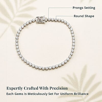 Luxuriant Lab Grown Diamond G-H SI 1.85 ctw Starlight Bracelet in Rhodium Over Sterling Silver (6.50 In)