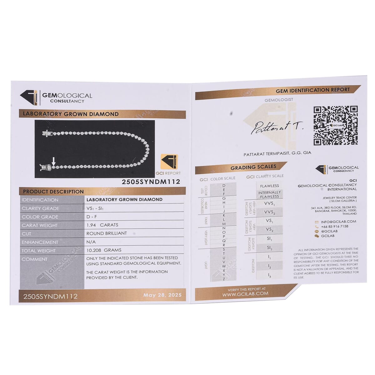 Luxuriant Lab Grown Diamond G-H SI 1.85 ctw Bracelet in Rhodium Over Sterling Silver (6.50 In) image number 5