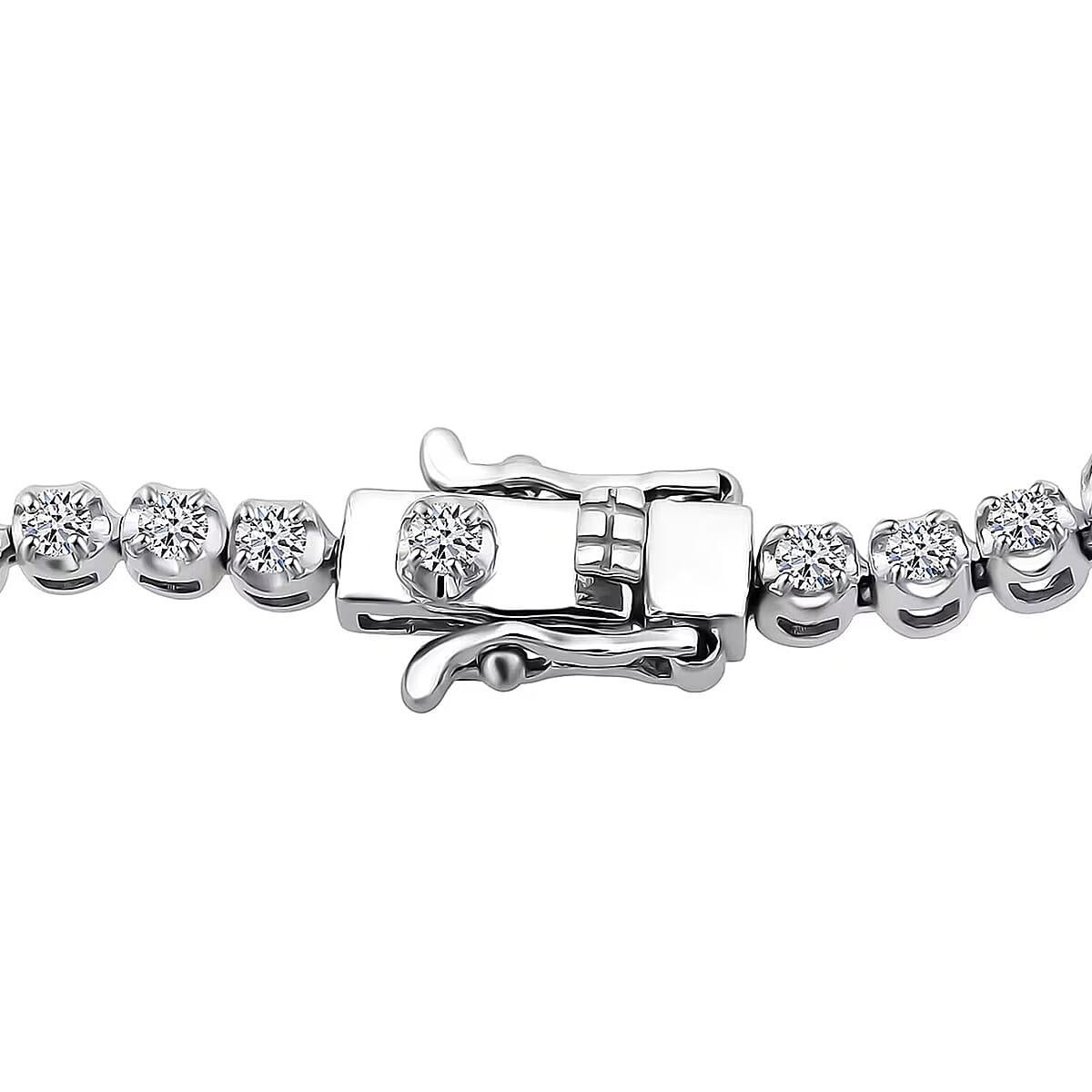 Luxuriant Lab Grown Diamond (G-H, SI) Bracelet in Rhodium Over Sterling Silver (6.50 In) 1.85 ctw image number 7