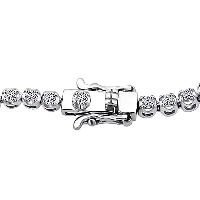 Luxuriant Lab Grown Diamond G-H SI 1.85 ctw Starlight Bracelet in Rhodium Over Sterling Silver (6.50 In)