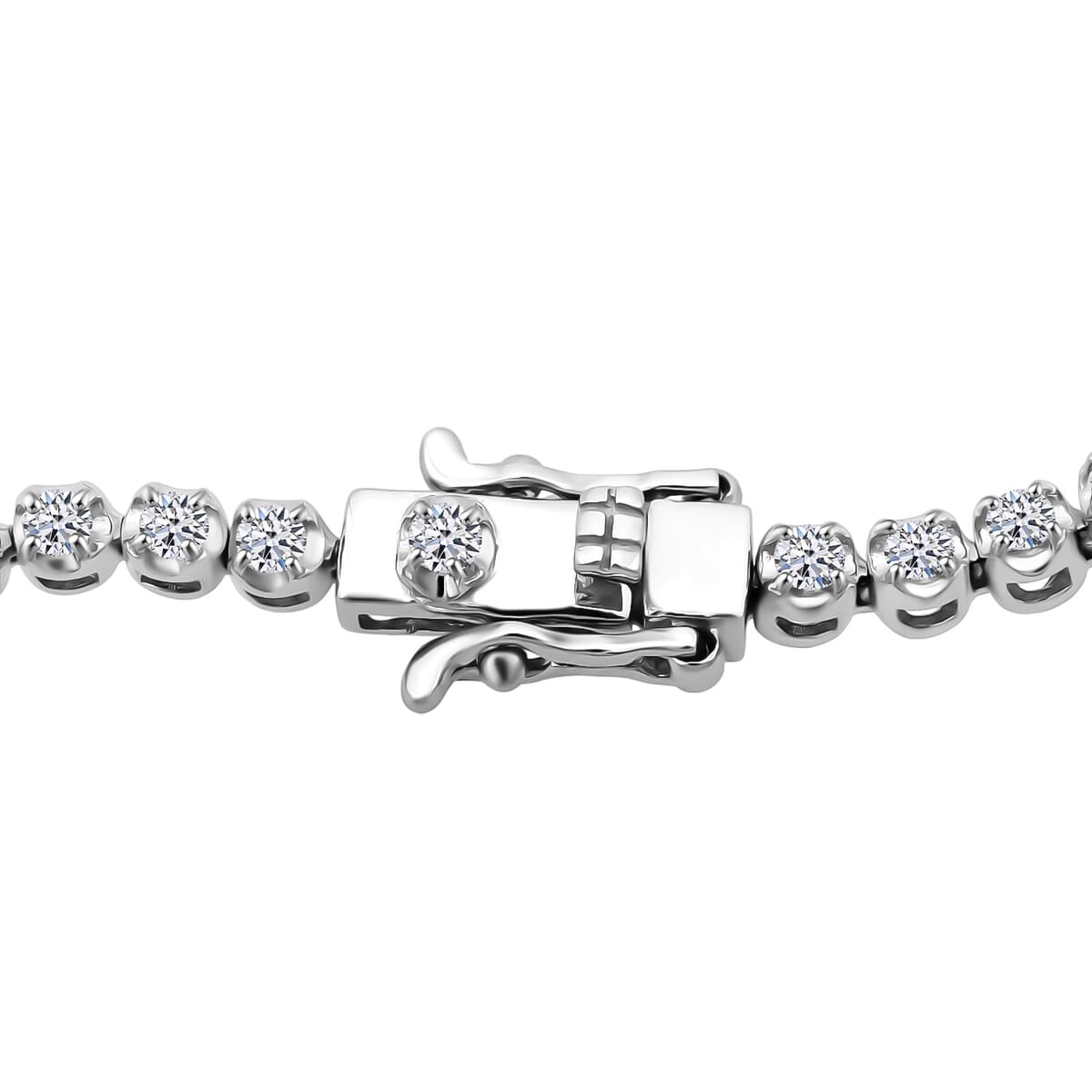 Luxuriant Lab Grown Diamond G-H SI 2.25 ctw Starlight Bracelet in Rhodium Over Sterling Silver (8.00 In) image number 2