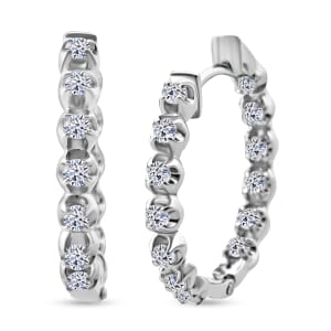 Luxuriant Lab Grown Diamond G-H SI 1.00 ctw Earrings in Rhodium Over Sterling Silver