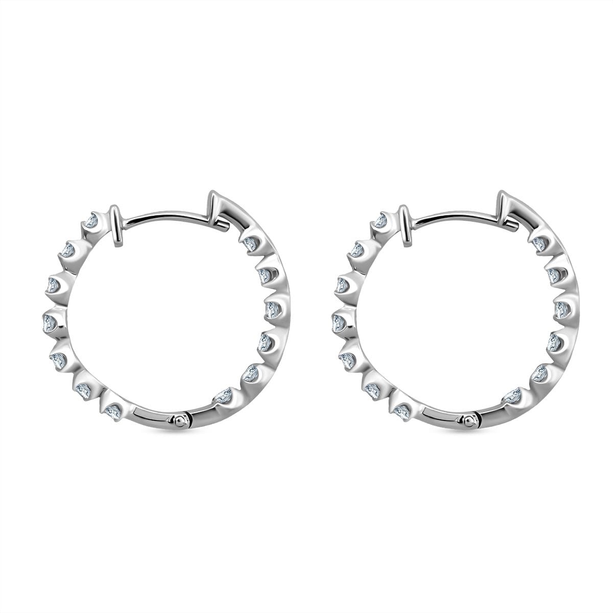Luxuriant Lab Grown Diamond G-H SI 1.00 ctw Earrings in Rhodium Over Sterling Silver image number 3