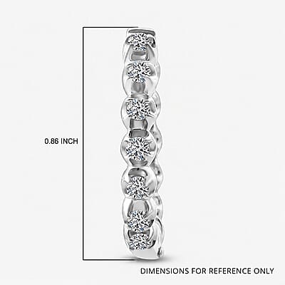 Luxuriant Lab Grown Diamond G-H SI 1.00 ctw Starlight Hoop Earrings in Rhodium Over Sterling Silver