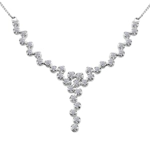 Luxuriant Lab Grown Diamond G-H SI 1.50 ctw Necklace in Rhodium Over Sterling Silver 18 Inches