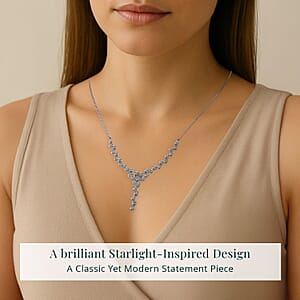 Luxuriant Lab Grown Diamond G-H SI 1.50 ctw Starlight Necklace in Rhodium Over Sterling Silver 18 Inches