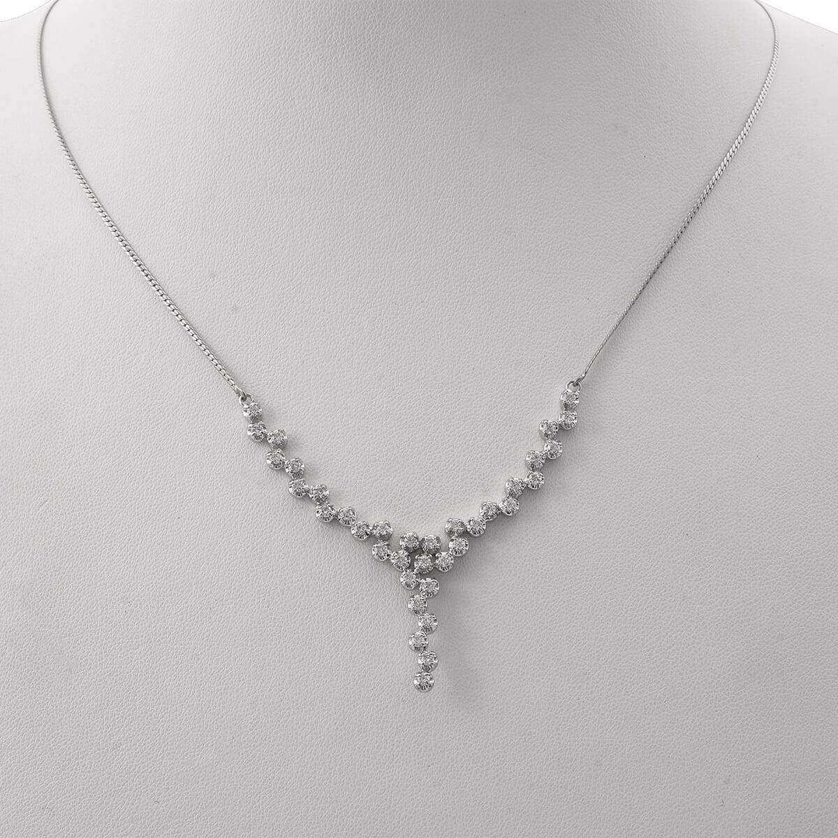 Luxuriant Lab Grown Diamond G-H SI 1.50 ctw Necklace in Rhodium Over Sterling Silver 18 Inches image number 2