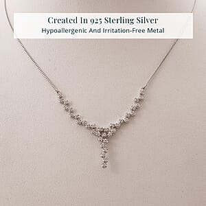 Luxuriant Lab Grown Diamond G-H SI 1.50 ctw Starlight Necklace in Rhodium Over Sterling Silver 18 Inches