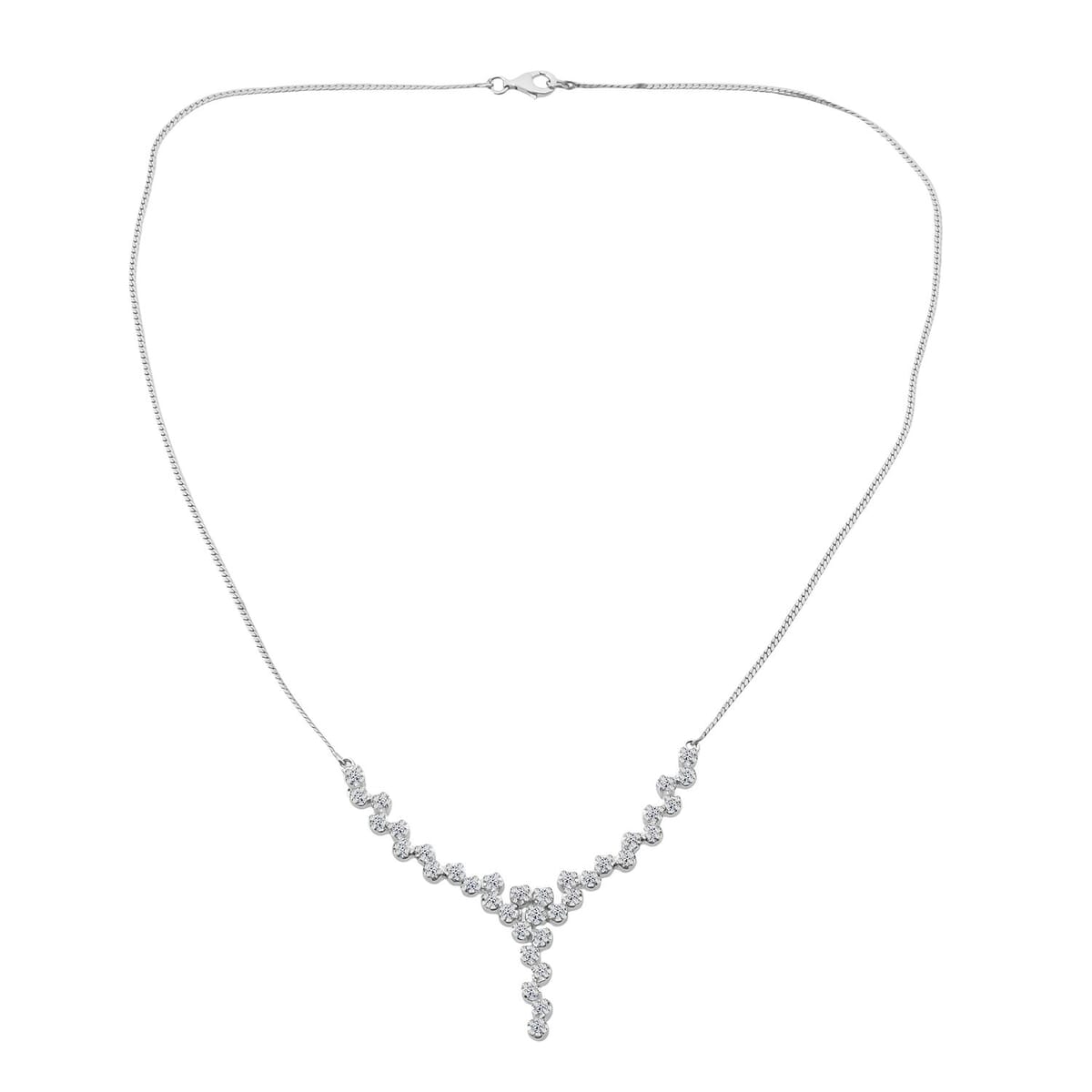 Luxuriant Lab Grown Diamond G-H SI 1.50 ctw Necklace in Rhodium Over Sterling Silver 18 Inches image number 3