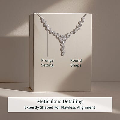 Luxuriant Lab Grown Diamond G-H SI 1.50 ctw Starlight Necklace in Rhodium Over Sterling Silver 18 Inches