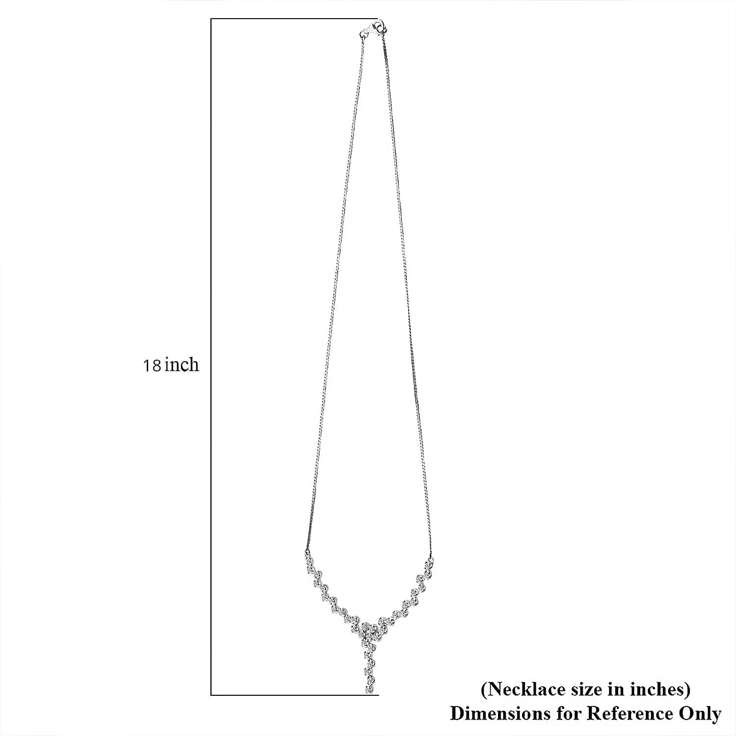 Luxuriant Lab Grown Diamond G-H SI 1.50 ctw Starlight Necklace in Rhodium Over Sterling Silver 18 Inches