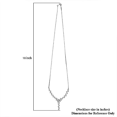 Luxuriant Lab Grown Diamond G-H SI 1.50 ctw Starlight Necklace in Rhodium Over Sterling Silver 18 Inches